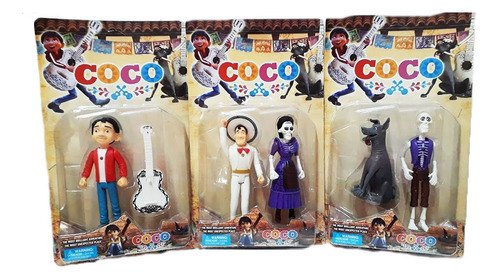 Coco La Pelicula Muñecos Pack X6 Personajes 19cm Articulados