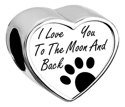 Lovelyjewelry I Love You To The Moon And Back Charms Pet Paw