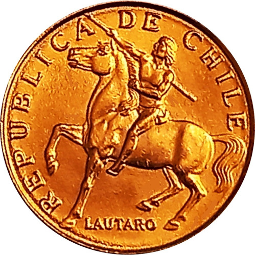 Chile Moneda De 5 Escudos Del Año 1971 Bañado Con Oro 24k 