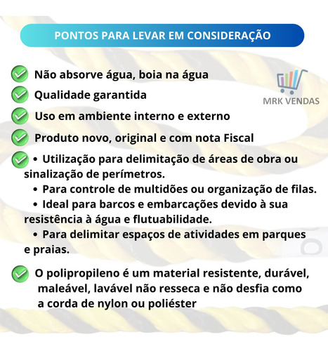 Corda Zebrada 12mm 100m Carnaval Praia Sinalização Contenção