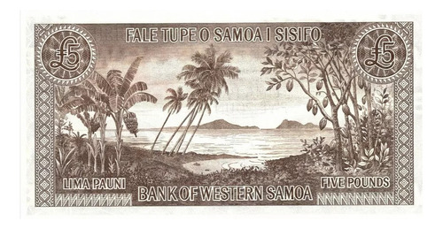 Grr-billete De Samoa Occidental 5 Pounds (1963) 2020