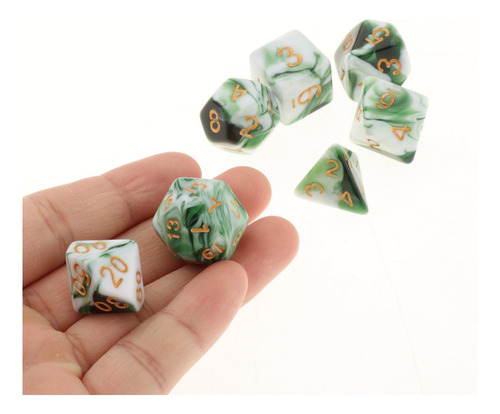 2 X 7 Juegos De Tableros De Dados Dados De Blanco Verde