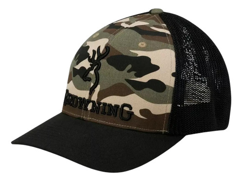 Gorra Browning Solid Black Malla Cerrada Flexfit - Bro11