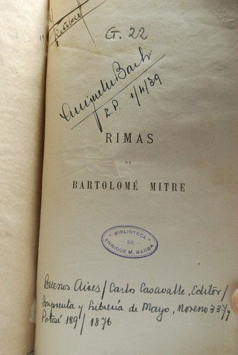 Mitre, Bartolomé - Rimas