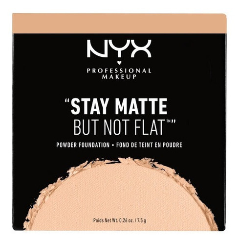 Base de maquiagem profissional NYX em pó para ficar fosca, mas não plana, base de maquiagem em pó bege médio - 7,5 g