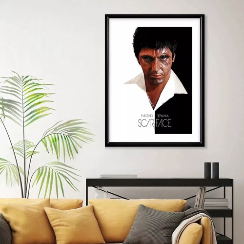 Cuadro Poster Película Vintage Scarface Cara Cortada 50x65cm