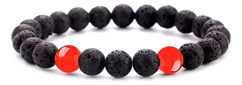 Pulsera Piedra Volcánica Cornalina Unisex + Estuche Tureloj