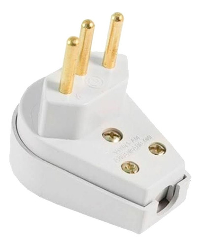 Plug Macho Gigante 2p+t 10a Ilumi Branco Prensa Cabo 10 Peça 110V/220V