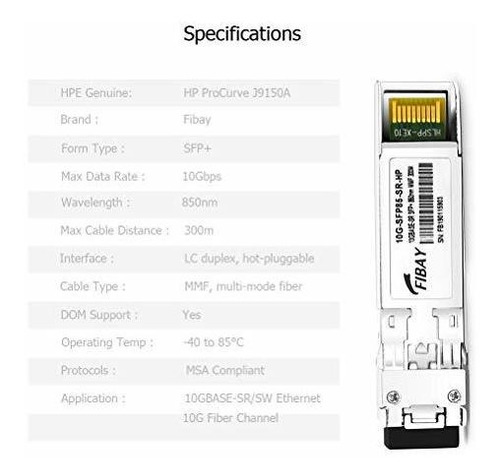 Fibay 10g Sfp Cisco Meraki Sr Para Module Transceiver Mmf