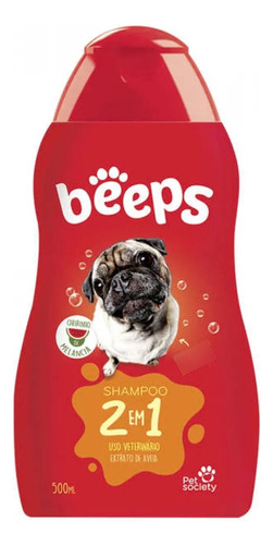 Shampoo Melancia Pet Society Beeps 2 Em 1 500ml