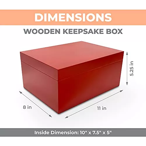 Blake & Lake Caja grande con tapa con bisagras, caja de almacenamiento de  madera con tapa, cajas decorativas de madera con tapas (roble oscuro)