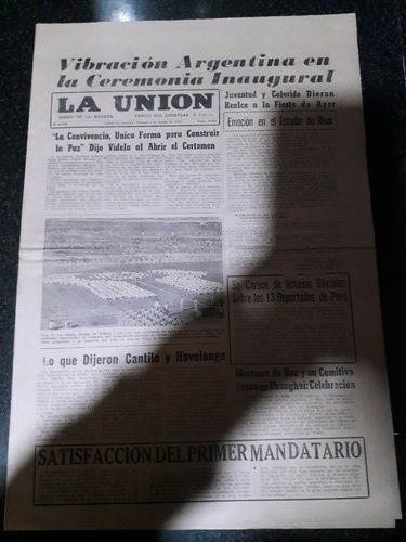 Diario La Unión 02 6 1978 Lomas De Zamora Mundial Fútbol 78