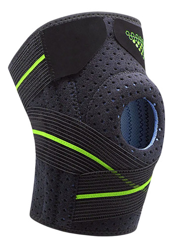 Rodillera Deportiva Con Resortes Anillo De Silicona Aft-7909 Color Verde Talla Universal