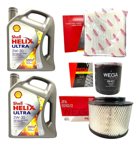 Kit Filtros + Aceite Shell 5w30 Toyota Hilux Sw4 3.0 2.5 Td