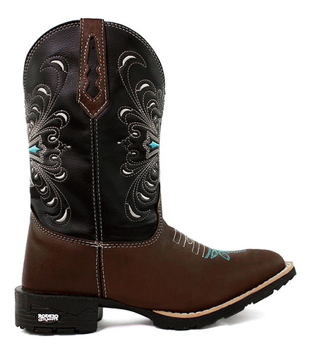 Bota Texana Feminina Bico Quadrado Butina Rodeio Barretos