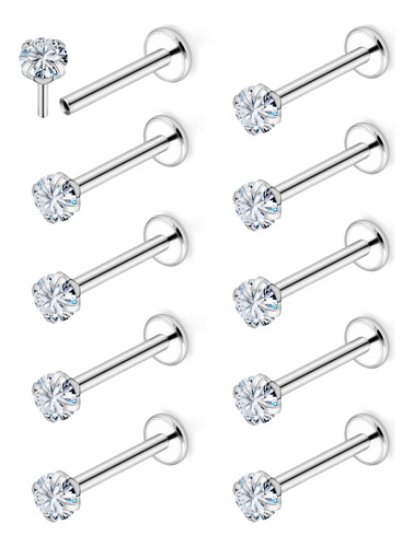 Yaalozei Piercing De Nariz De Acero Quirurgico 316l Con Part