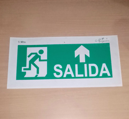 Cartel Salida 30 X 15 Cms Homologado Fotoluminiscente