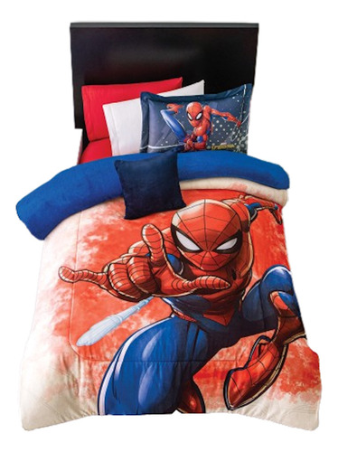 Cobertor con manga Colchas Concord Spider Web color rojo de 220cm x 160cm