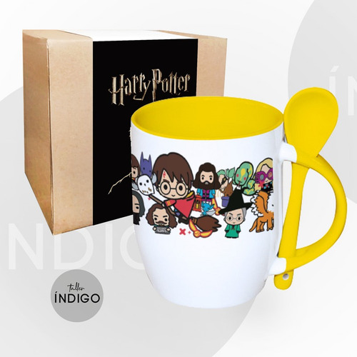 Mug Harry Potter Cerámica  Cuchara + Empaque Personalizado