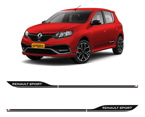 Faixa Lateral Sandero Renault Sport 2020/2021 Adesivo Preto