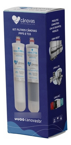 Refil De Filtro Para Purificador De Água Cânovas Ppf 5 E T33 Branco
