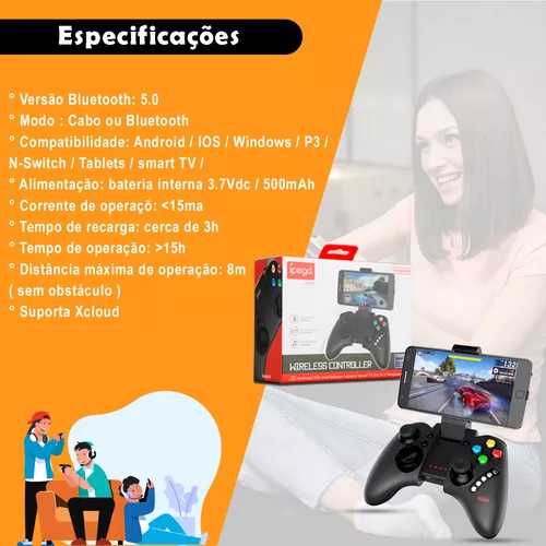 Controle Gamepad X3 Bluetooth Compatível Android, IOS e Xcloud