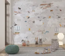 Comprar Mural Infantil Vinilo Mapamundi Planisferio Dormitorio X M2