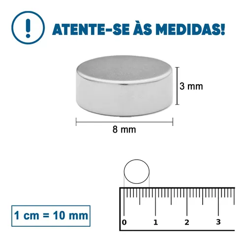 Ímã de Ferrite Ø15 x 3 mm anisotrópico - 100 peças