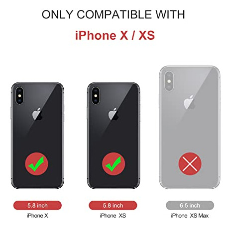 Funda Para iPhone X/xs Negro Piel Sintetica-5