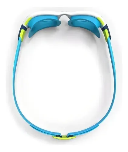 Gafas de natación ajustables Nabaiji Easydow para adultos, talla S, color blanco, azul claro y azul oscuro