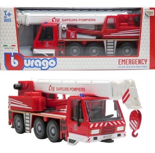 Caminhão Guindaste Dos Bombeiros - Emergency 1/50 - Burago