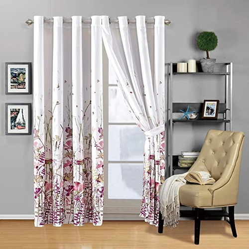 Modern 2 - Piece Printed Grommet Cortina Set Drapes/ Panel