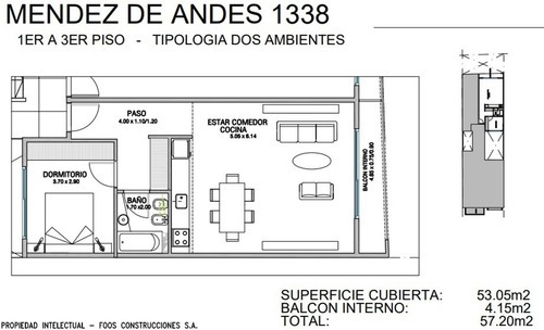 Imagen 2 de 5 de Preventa Emprendimiento Mendez De Andes 1338 Caballito