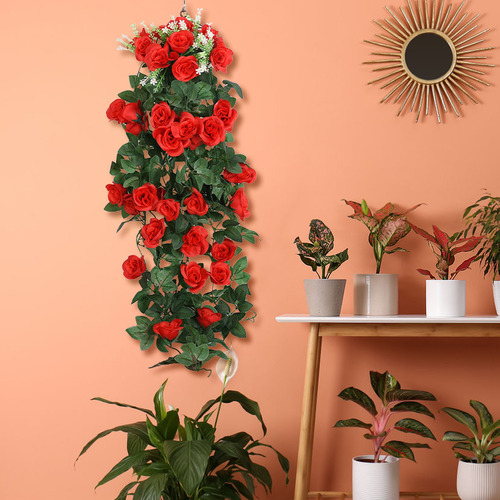 Flores Colgantes Con Forma De Rosa, Decoración Artificial, S