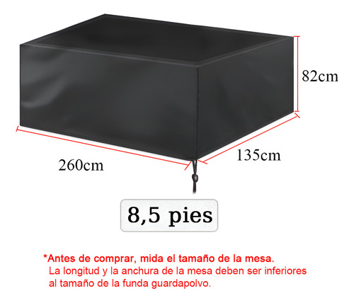 Funda De Mesa De Billar De Resistente Polvo Y Agua 8 Pies