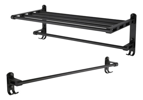 Toallero De Aluminio Con De Barras Para Toallas De , Negro