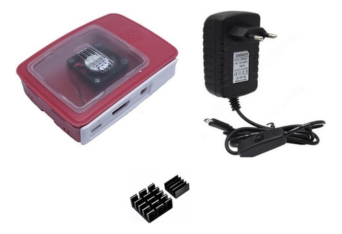 Kit Completo P/ Raspberry Pi 3: Case, Cooler, Fonte