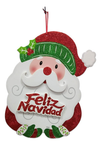 Papa Noel Colgante Puerta Adorno Navidad Cartel Deco Pettish