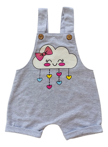Jardinero Para Bebe Nene Nena Nube Gris 12-18 M