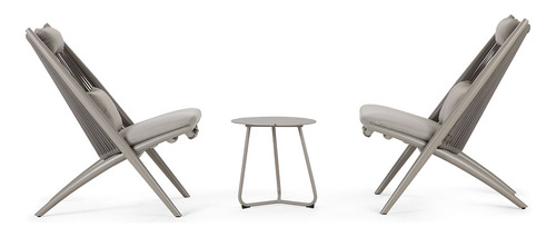 Set Balcón De Terraza Rosen Lumbarda 3 Piezas Taupe