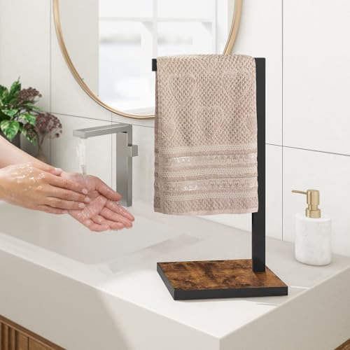 Toallero Para Baño Toallero Con Base De Madera Toallero En F