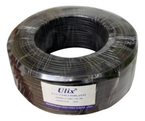 Cable Paralelo Parlante Awg Ulix Rollo 90mt 2 X 16h Negro