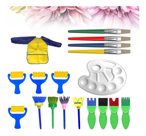 Set De Pintura Para Niños De 18 Piezas Con Rodillos Para Del