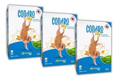 Suplemento Condro Dog Colageno Condroitina - 90 Tabletes