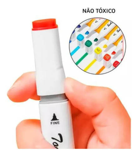 Rotulador Permanente De Doble Punta, 168 Colores