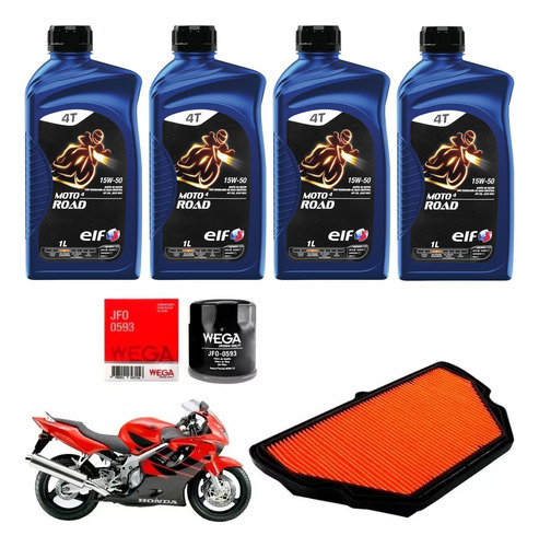 Kit Service Honda Cbr 600 F4 Filtros + Elf 15w50 Sia++