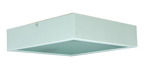 Plafon Sobrepor Com Vidro Interno Quadrado 30x30 Cor Branco