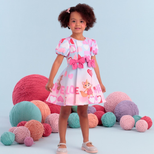 Vestido Infantil Azul Claro Mon Sucré Together 22216 B.e.