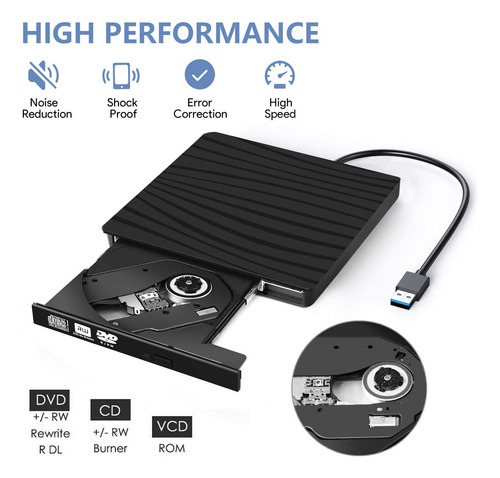 Yrrnae Unidad De Dvd Externa, Usb C/usb3.0 De Doble Puerto P