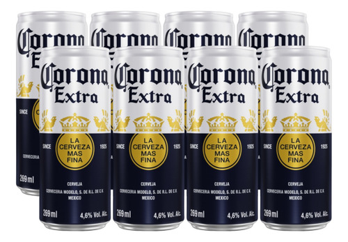 Cerveja Corona Extra Lata 269ml - 8 Unidades